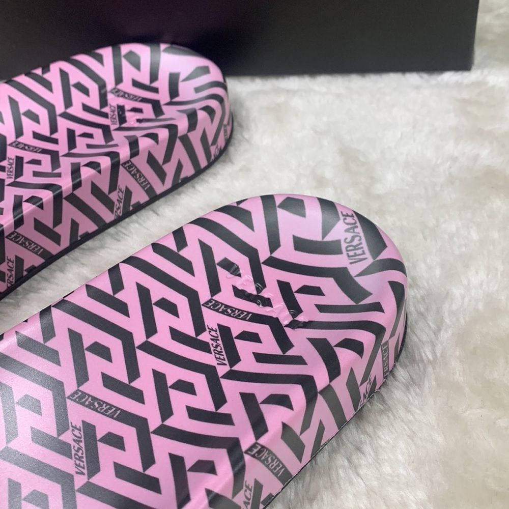 Versace La Greca Multicolored Slides - image 7